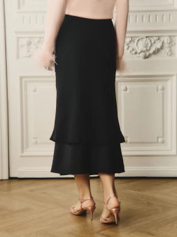 Двухслойная юбка миди / Zarina