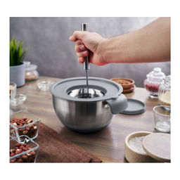 Миска для взбивания с ручкой и крышкой Walmer Home Chef, 2.5 л, цвет стальной  фото 5