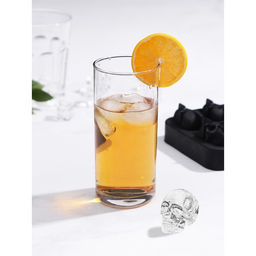 Форма для льда «Череп», силикон, 11×8×4.5 см, 4 ячейки (4.4×2.7 см), чёрная