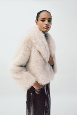FAUX FUR COLLARED JACKET - Zara фото 5