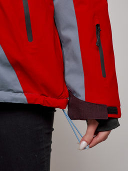 Горнолыжная куртка женская зимняя большого размера красного цвета 2308Kr - Mtforce фото 7