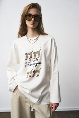 Лонгслив женский с принтом 1292