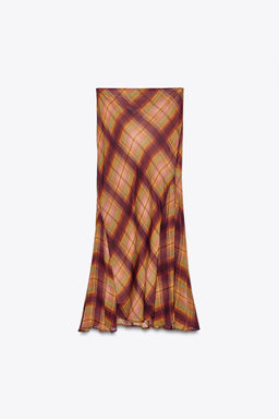 ZW COLLECTION CHECK LONG SKIRT - Zara фото 3