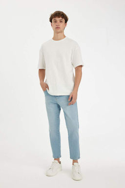 Узкие укороченные джинсовые брюки с нормальной талией и узкими штанинами - Defacto фото 3