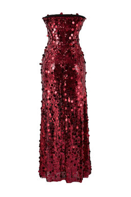 Bordo Par?lt?l? Payet Astarl? S?k/Gece Y?lbas? Elbisesi - Trendyolmilla фото 6