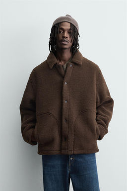FAUX SHEARLING OVERSHIRT - Zara фото 2