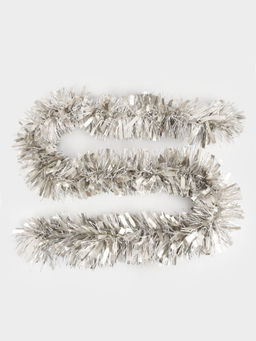 Гирлянда декоративная, 2 м, мишура, серебристая, New year