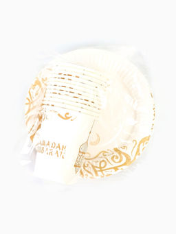 МП Набор бумжаной посуды «Ramadan Mubarak», белый, 12 персон