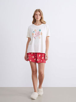 Y?lba?? Temal? Kad?n ?ortlu Pijama Tak?m?