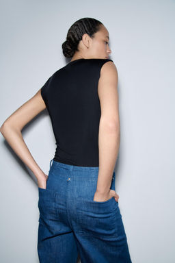 JEANS ZW COLLECTION WIDE LEG HIGH-WAIST - Zara фото 4