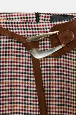 CHECK SKIRT WITH BELT
