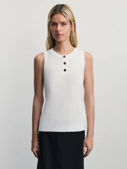 Майка из вискозы в рубчик / Zarina  фото 3