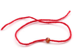 Браслет карасная нить с сердоликом "Овен" шарик 6мм, 33см