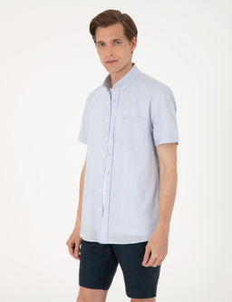A__k Mavi Regular Fit K_sa Kollu G_mlek