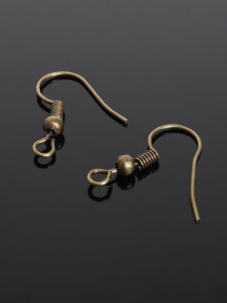 Швензы для сережек-крючки с бусиной (набор 5 пар), бронз