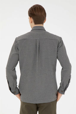 Мужская рубашка антрацитового цвета с длинным рукавом - U.s. polo assn фото 5