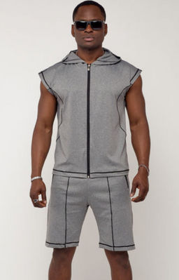 Спортивный костюм летний мужской светло-серого цвета 2262SS - FUYOUKAI фото 18