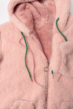 1001 PINK Куртка плюшевая демисезонная (65% хлопок, 35% полиэстер) оверсайз 44-54