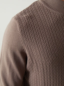 Yar?m Bal?k?? Yaka Uzun Kollu Erkek Triko Kazak