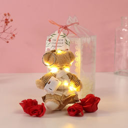 Набор подарочный Мишка в платье, мыльные красные розы 5 шт., роса, 7?7?12 см - Simaland фото 3