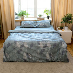 Постельное бельё Этель Евро Mint leaves, пододеяльник 200х217 см, наволочки 50х70 см 2 шт, 100% хлопок  фото 6