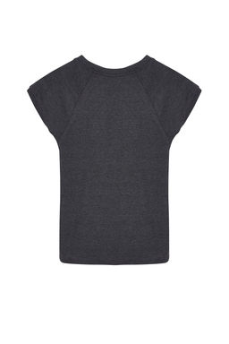 Gri Ay Kol Fitted/Vucuda Oturan Esnek Orme Bluz TWOSS24BZ00088
