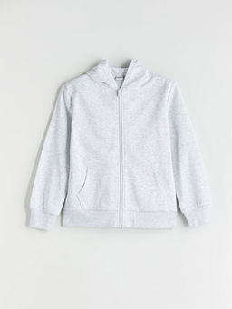 Uzun Kollu K?z ?ocuk Kal?n Fermuarl? Sweatshirt