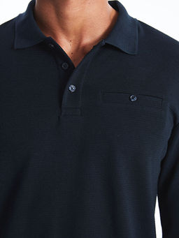 Polo Yaka Uzun Kollu Erkek Sweatshirt
