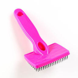 Пуходерка пластиковая мягкая с закругленными зубьями, малая, 6 х 13,5 см, розовая - Пижон фото 2