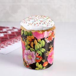 Цена за 500 шт. Форма для кулича бумажная «Шиповник», 7×8.5 см, разноцветная