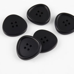 Цена за 3 шт. Набор пластиковых пуговиц, 4 прокола, d=25 мм, 5 шт., чёрный