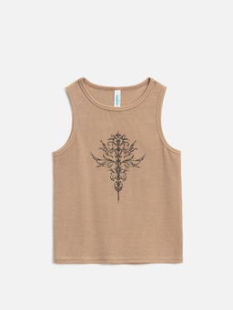 ACOOLA / Майка-топ детский для девочек Juli коричневый фото 3