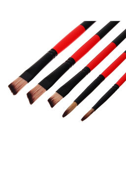 Набор кистей для рисования, нейлон, 5 штук, круглые, плоские, международный размер