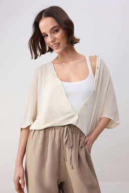 Limited Edition Wardrobe Essentials Tas Keten Kar?s?ml? Polo Yaka Triko Bluz TWOSS26BZ00115