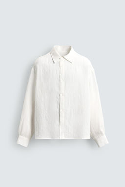 CAMISA RELAXED FIT ESTRUCTURA RAYA / Blanco - Zara фото 7