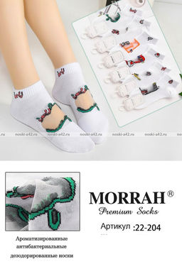 Цена за 10 пар. MORRAH носки женские укороченные хлопок + капрон арт. 22-204