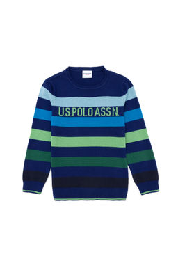 Темно-синий трикотажный свитер для мальчика - U.s. polo assn фото 2