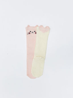 Desenli K?z Bebek Diz Alt? ?orap 2li