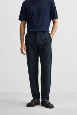 TEXTURED PLEATED TROUSERS - Zara фото 29