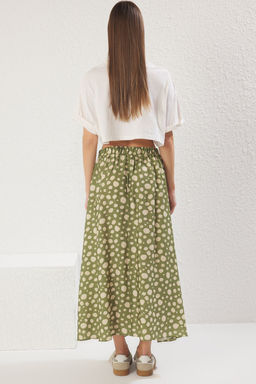 TRENDYOLMILLA Puantiye Desenli A-line/Can Maxi Uzun Boy Dokuma Etek TWOSS25ET00156  фото 5