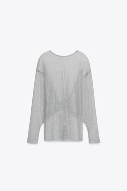 METALLIC THREAD BATWING SLEEVE TOP - Zara фото 5