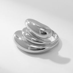 Кольцо металл Тренд тройная волна, цвет серебро, размер 18 - Qf фото 2