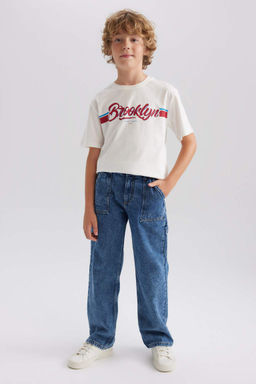 Джинсовые брюки широкого кроя для мальчика - Defacto фото 4