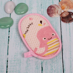 Цена за 4 шт. Губка для тела махровая детская "Happy baby - Кит Гарри" , 13*8,5 см (ZIP пакет)