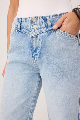 Gri Trok Detayl? Normal Bel %100 Pamuk Wide Leg Jeans TWOSS26JE00051 - Trendyolmilla фото 11