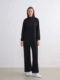 Dik Yaka Oversize Kad?n Sweatshirt Tunik