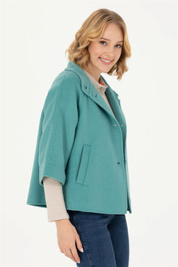 Женское мятное пальто с печатью - U.s. polo assn фото 3