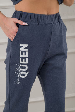 Пижама женская из бридж и футболки из интерлока Королева индиго меланж