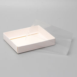 Цена за 5 шт. Коробочка сборная с прозрачной крышкой 16×13×3 см, белая