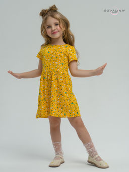Платье Лето цветы на горчице - Sovalina фото 2